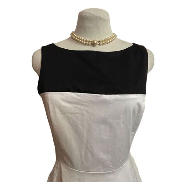 Kate Spade Fit & Flare Black and White Cocktail Dress Size 6 - Picture 4 of 10
